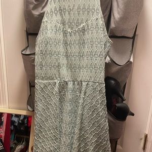 Sage green skater dress.